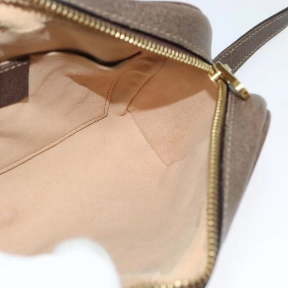 GUCCI GG Supreme Web Sherry Line Shoulder Bag PVC Brown Gold Auth - Picture 11 of 16